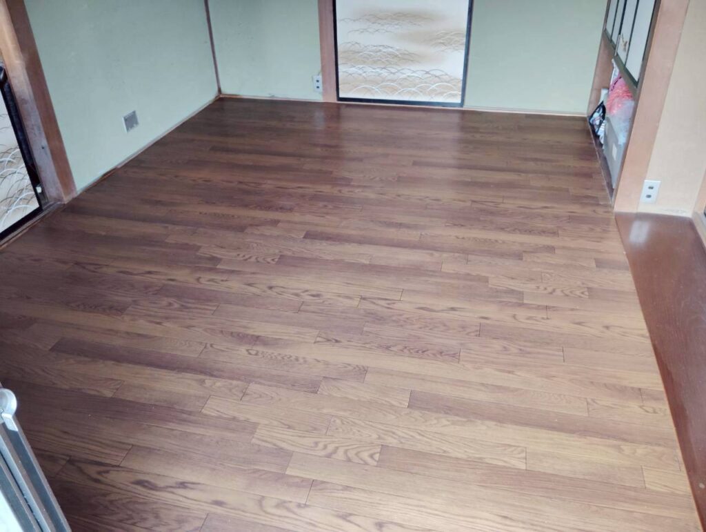 名古屋市名東区｜和室を寝室へ改修したバリアフリー床工事（クッションフロア施工）